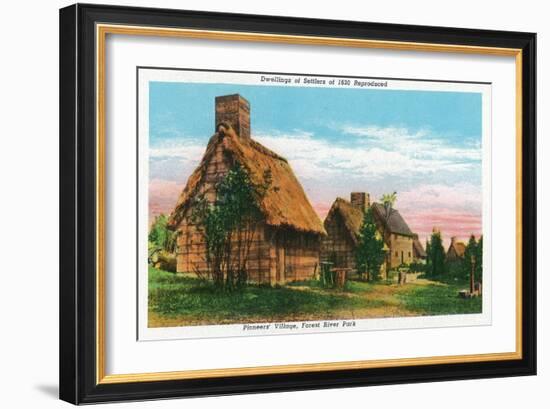 Salem, Massachusetts - Pioneers' Village Scene in Forest River Park-Lantern Press-Framed Art Print
