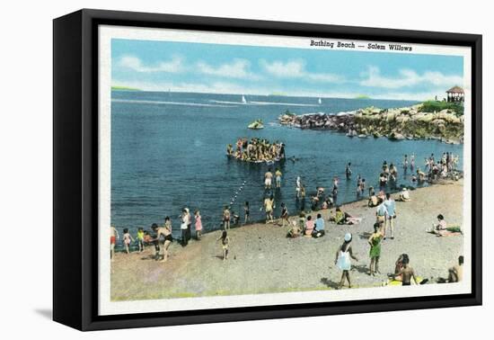 Salem, Massachusetts - View of the Salem Willows Beach-Lantern Press-Framed Stretched Canvas