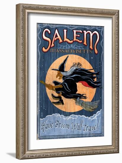 Salem, Massachusetts - Witch-Lantern Press-Framed Art Print