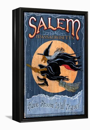 Salem, Massachusetts - Witch-Lantern Press-Framed Stretched Canvas