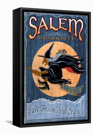 Salem, Massachusetts - Witch-Lantern Press-Framed Stretched Canvas