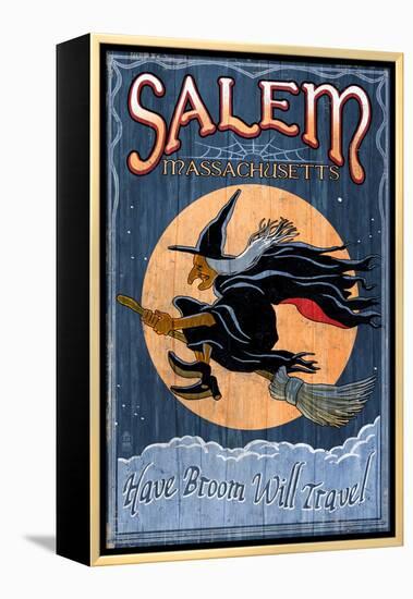 Salem, Massachusetts - Witch-Lantern Press-Framed Stretched Canvas