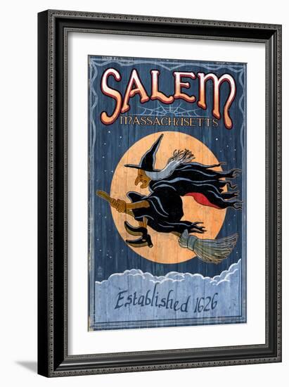 Salem, Massachusetts - Witch-Lantern Press-Framed Art Print