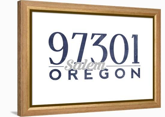 Salem, Oregon - 97301 Zip Code (Blue)-Lantern Press-Framed Stretched Canvas