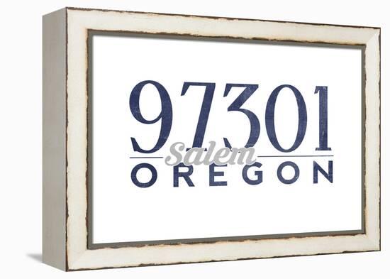 Salem, Oregon - 97301 Zip Code (Blue)-Lantern Press-Framed Stretched Canvas