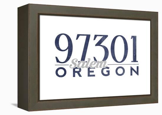 Salem, Oregon - 97301 Zip Code (Blue)-Lantern Press-Framed Stretched Canvas