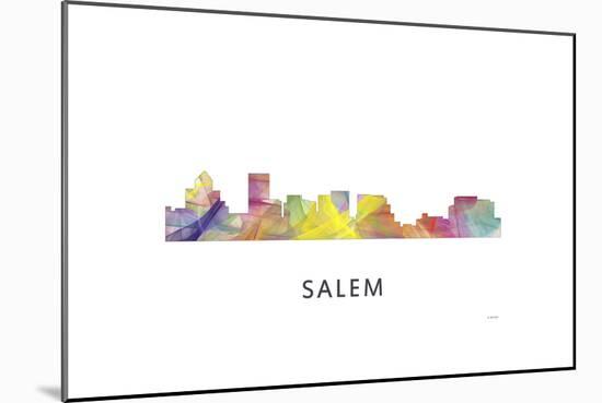 Salem Oregon Skyline-Marlene Watson-Mounted Giclee Print