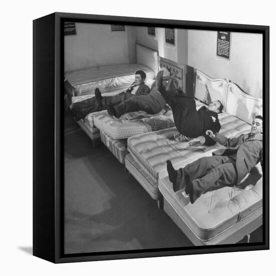 Salesmen Showing How Not to Test a Bed-null-Framed Premier Image Canvas