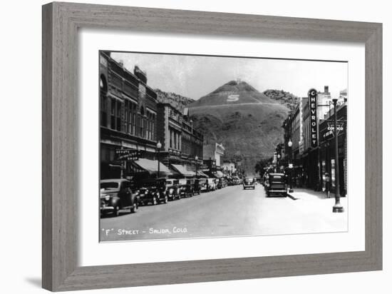 Salida, Colorado - F Street View-Lantern Press-Framed Art Print