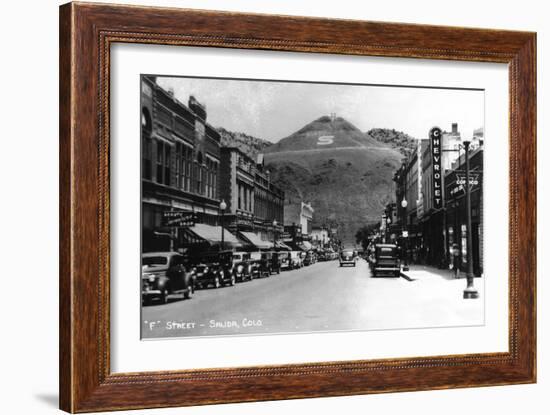 Salida, Colorado - F Street View-Lantern Press-Framed Art Print