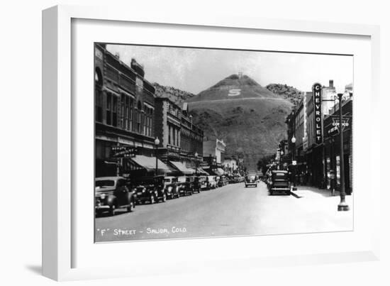 Salida, Colorado - F Street View-Lantern Press-Framed Art Print