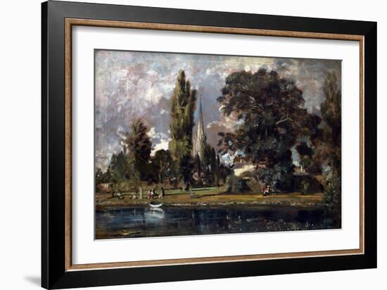 Salisbury Cathedral and Leadenhall from the River Avon, 1820 (Oil on Canvas)-John Constable-Framed Giclee Print