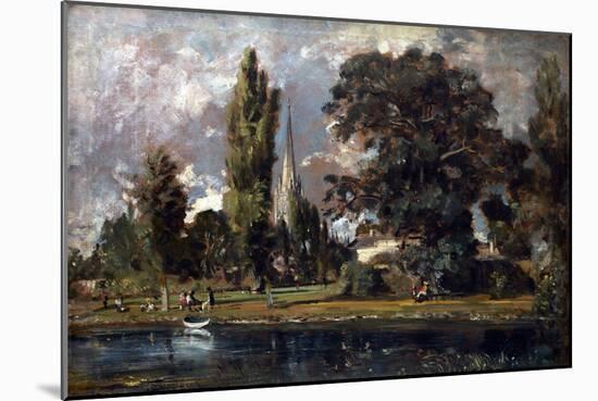 Salisbury Cathedral and Leadenhall from the River Avon, 1820 (Oil on Canvas)-John Constable-Mounted Giclee Print