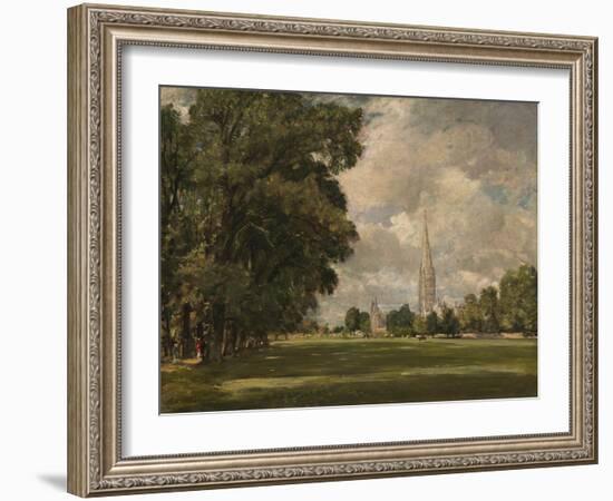 Salisbury Cathedral from Lower Marsh, by John Constable, 1820, English painting,-John Constable-Framed Art Print