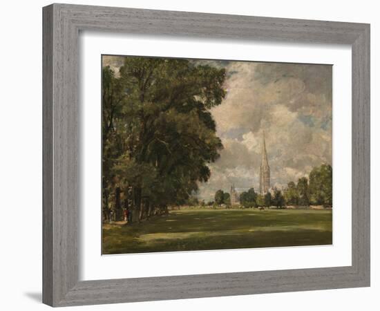 Salisbury Cathedral from Lower Marsh, by John Constable, 1820, English painting,-John Constable-Framed Art Print