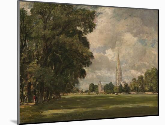 Salisbury Cathedral from Lower Marsh, by John Constable, 1820, English painting,-John Constable-Mounted Art Print