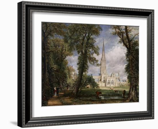 Salisbury Cathedral from the Bishop's Garden, 1826-John Constable-Framed Giclee Print