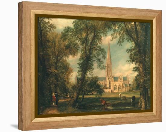 Salisbury Cathedral from the Bishop's Grounds, 1823-26-John Constable-Framed Premier Image Canvas