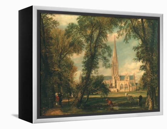 Salisbury Cathedral from the Bishop's Grounds, 1823-26-John Constable-Framed Premier Image Canvas