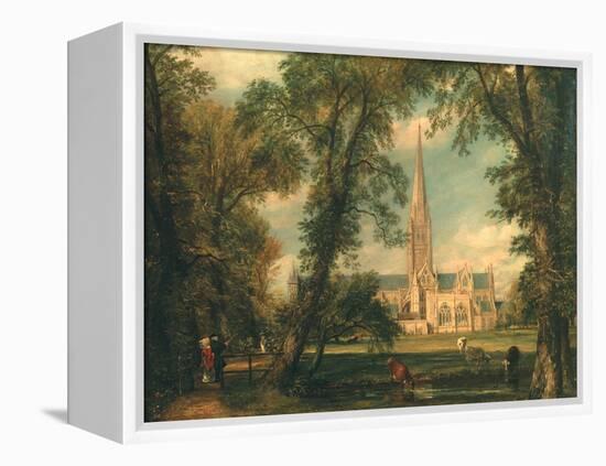 Salisbury Cathedral from the Bishop's Grounds, 1823-26-John Constable-Framed Premier Image Canvas