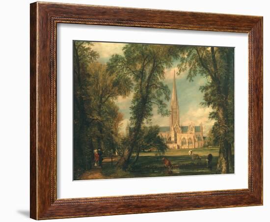 Salisbury Cathedral from the Bishop's Grounds, 1823-26-John Constable-Framed Giclee Print