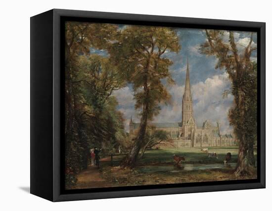 Salisbury Cathedral from the Bishop's Grounds, 1825-John Constable-Framed Premier Image Canvas