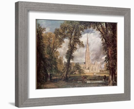 Salisbury Cathedral, from the Bishop's Grounds-John Constable-Framed Giclee Print