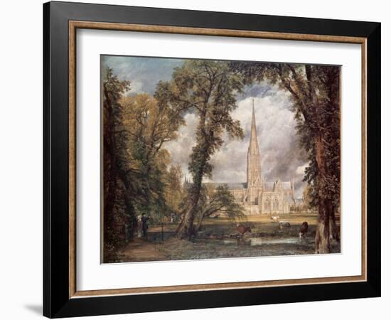 Salisbury Cathedral, from the Bishop's Grounds-John Constable-Framed Giclee Print