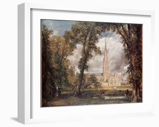 Salisbury Cathedral, from the Bishop's Grounds-John Constable-Framed Giclee Print