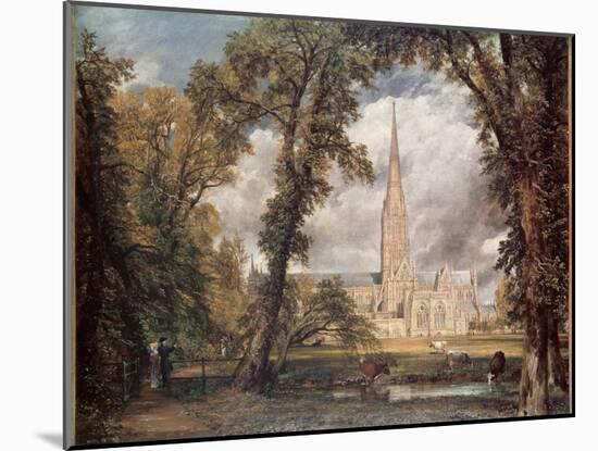 Salisbury Cathedral, from the Bishop's Grounds-John Constable-Mounted Giclee Print