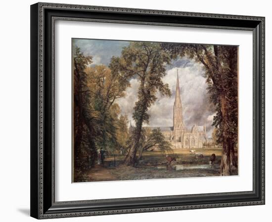 Salisbury Cathedral, from the Bishop's Grounds-John Constable-Framed Giclee Print