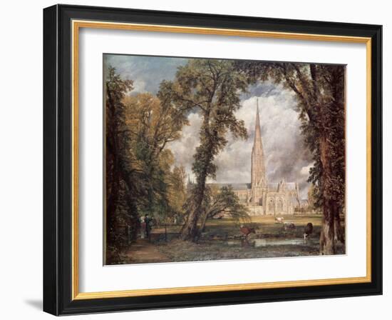 Salisbury Cathedral, from the Bishop's Grounds-John Constable-Framed Giclee Print