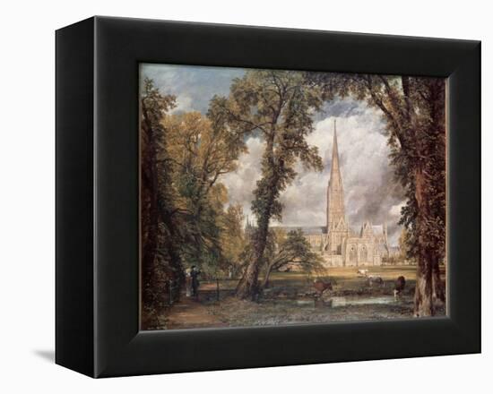 Salisbury Cathedral, from the Bishop's Grounds-John Constable-Framed Premier Image Canvas