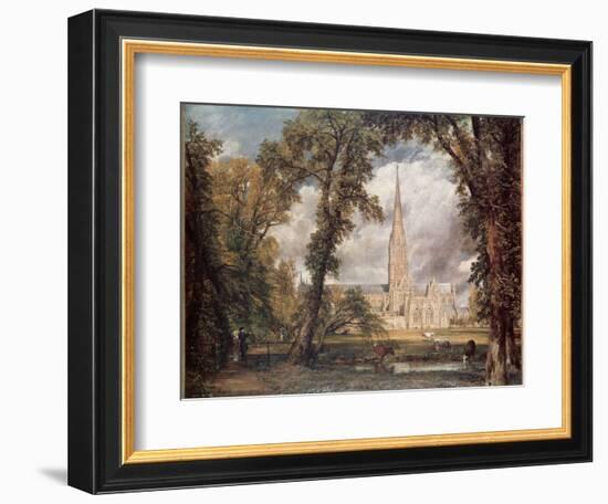 Salisbury Cathedral, from the Bishop's Grounds-John Constable-Framed Giclee Print