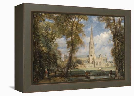 Salisbury Cathedral from the Bishop's Grounds-John Constable-Framed Stretched Canvas