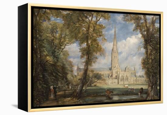 Salisbury Cathedral from the Bishop's Grounds-John Constable-Framed Stretched Canvas