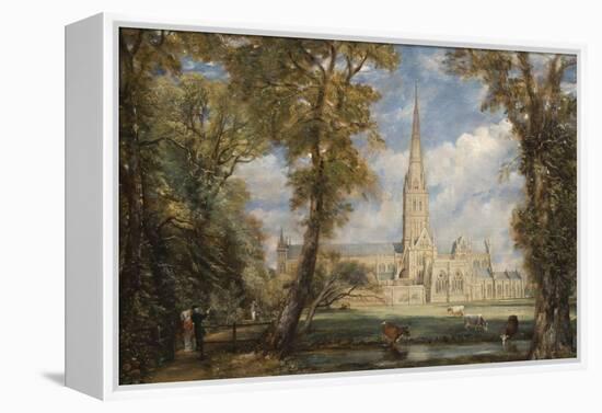 Salisbury Cathedral from the Bishop's Grounds-John Constable-Framed Stretched Canvas