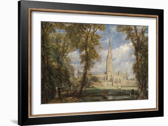 Salisbury Cathedral from the Bishop's Grounds-John Constable-Framed Premium Giclee Print