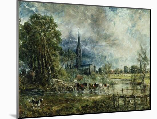 Salisbury Cathedral from the Meadows, 1829-31-John Constable-Mounted Giclee Print