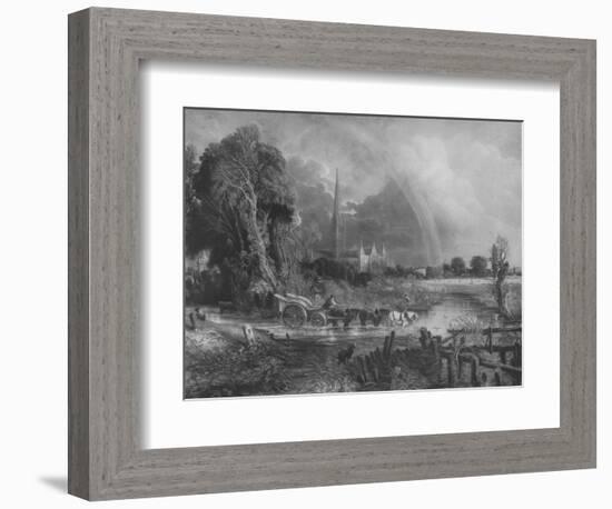 'Salisbury Cathedral from the Meadows', 1831, (1917)-Unknown-Framed Giclee Print