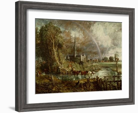 Salisbury Cathedral from the Meadows, 1831-John Constable-Framed Giclee Print