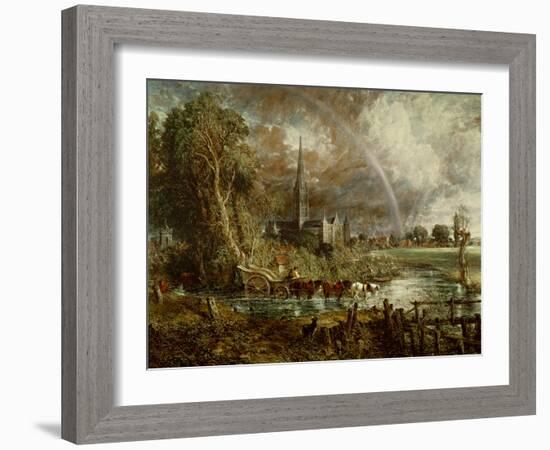 Salisbury Cathedral from the Meadows, 1831-John Constable-Framed Giclee Print