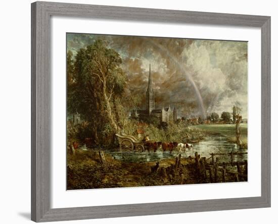 Salisbury Cathedral from the Meadows, 1831-John Constable-Framed Giclee Print