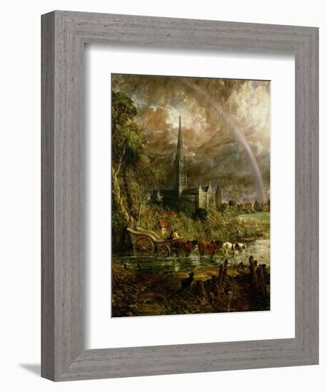 Salisbury Cathedral from the Meadows, 1831-John Constable-Framed Giclee Print