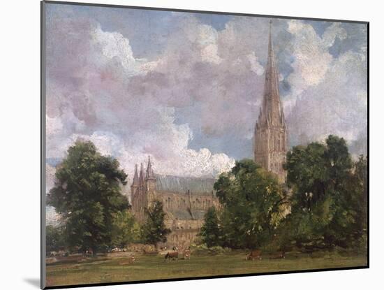 Salisbury Cathedral from the South West-John Constable-Mounted Giclee Print