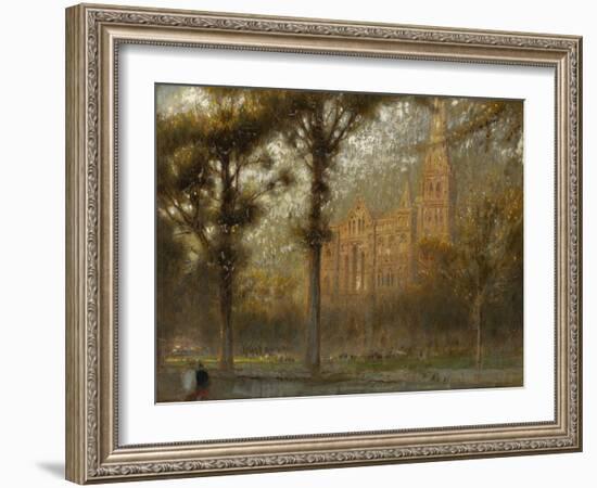 Salisbury Cathedral: the West Front and Spire, 19th Century-Albert Goodwin-Framed Giclee Print