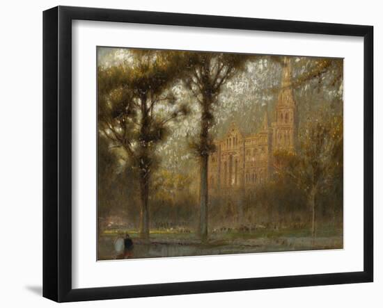 Salisbury Cathedral: the West Front and Spire, 19th Century-Albert Goodwin-Framed Giclee Print