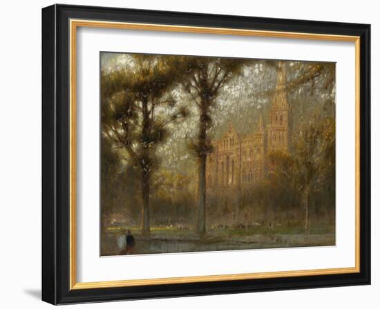 Salisbury Cathedral: the West Front and Spire, 19th Century-Albert Goodwin-Framed Giclee Print