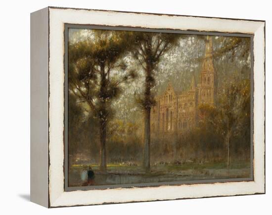 Salisbury Cathedral: the West Front and Spire, 19th Century-Albert Goodwin-Framed Premier Image Canvas