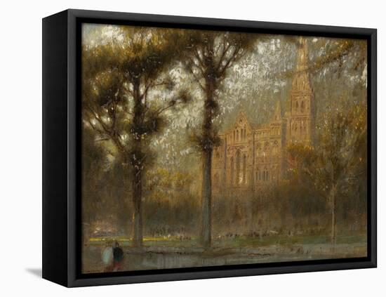 Salisbury Cathedral: the West Front and Spire, 19th Century-Albert Goodwin-Framed Premier Image Canvas